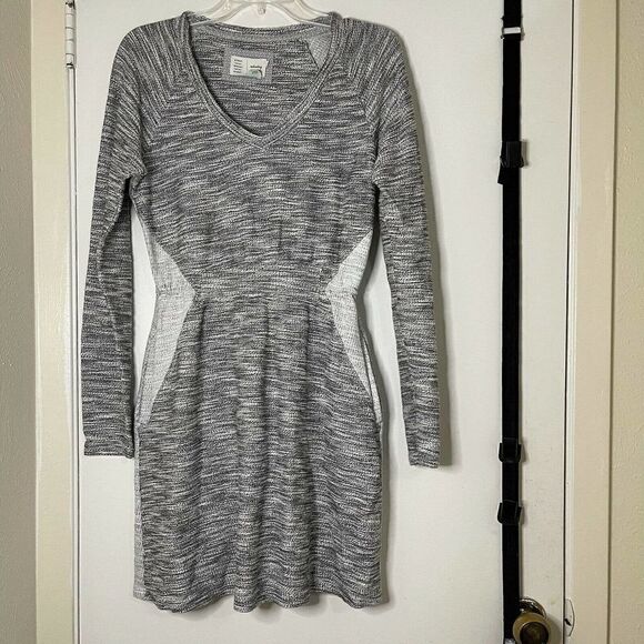 anthropologie saturday sunday gray long sleeve sweater dress with pockets size S - Picture 4 of 9